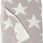 Grey Stars Chenille Soft Baby Blanket Reversible Premium Cozy Fabric for Best Comfort