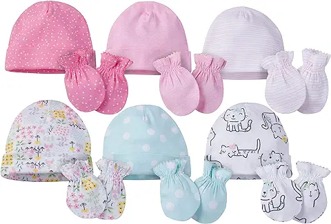 Brand Unisex Baby 12-Piece Cap and Mitten Set