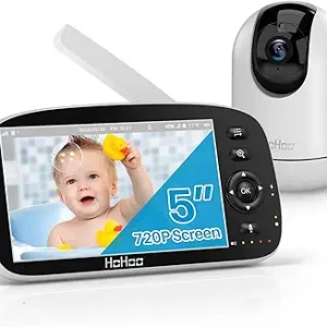 Baby Monitor, 5" 720P HD Split Screen, 30 Hours Battery.
