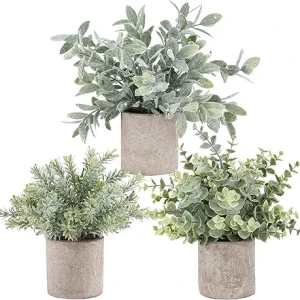 3 Pack Mini Potted Fake Plants [ artificial ]