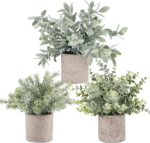 3 Pack Mini Potted Fake Plants [ artificial ]