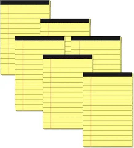 Yellow Note Pads 5x8 Small Legal Pads College Ruled Notepad for Office