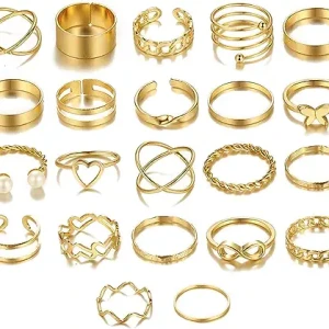22PCS Knuckle Rings Set for Women