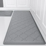 Kitchen Mats 2 PCS Cushioned Anti Fatigue Rugs and Mat, 1/2 Inch Thick Waterproof Non Slip Rug Set