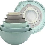 Mixing Bowls with TPR Lids - 12 Piece Plastic Nesting Bowls Set includes 6 Prep Bowls and 6 Lids, Microwave Safe Mixing Bowl Set .