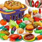 42 Items 87 Pcs Cutting Play Food toy